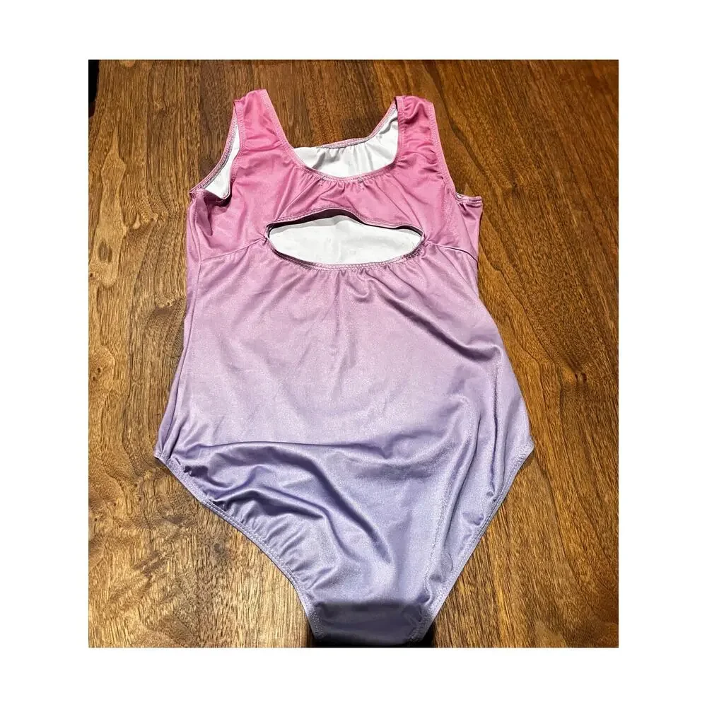 Girls Gymnastics‎ Leotards Lot Zaclotre Metallic Star & Purple Rhinestone Sz 160